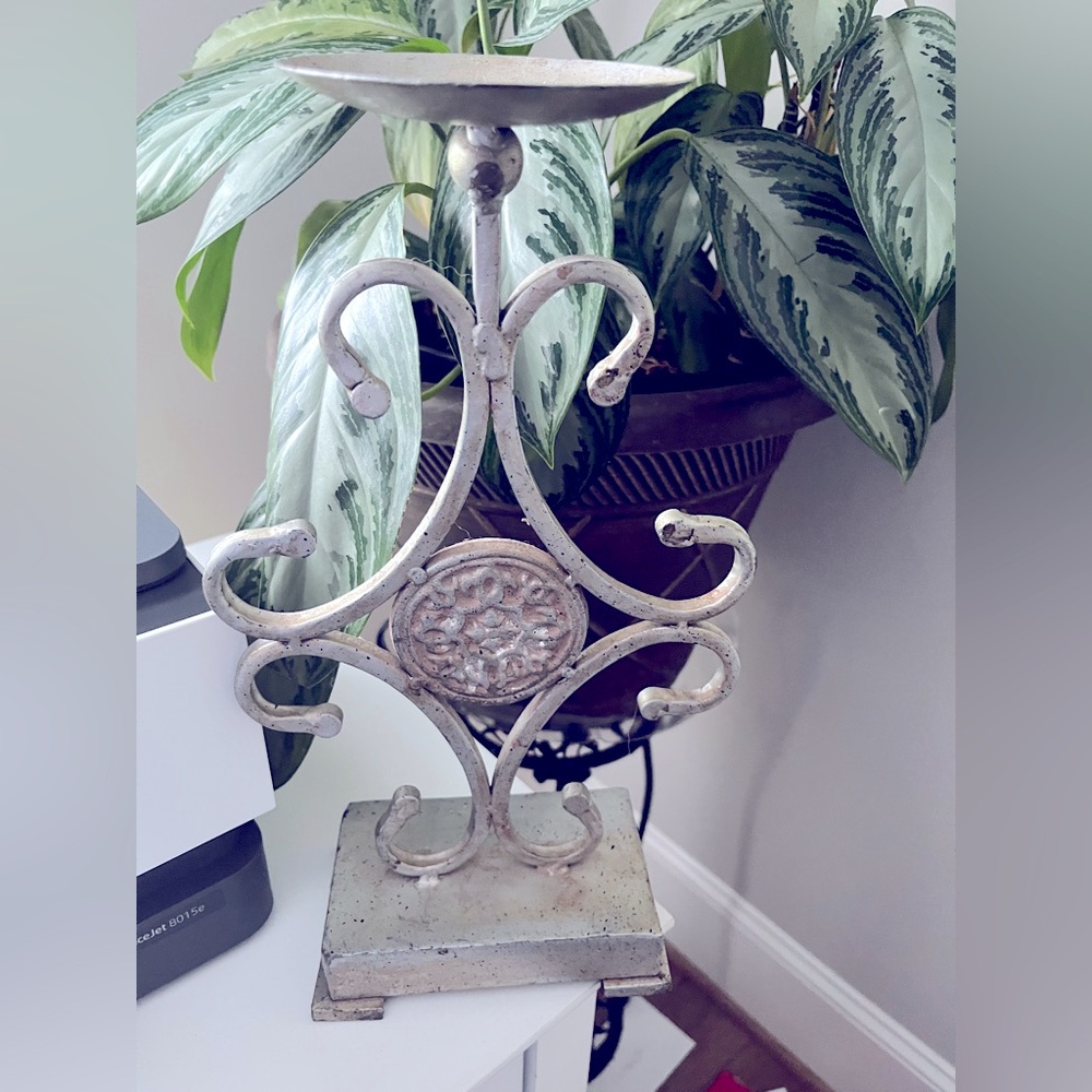 Elegant Silver Candle Holder